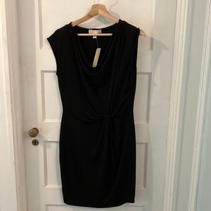 Classy Michael Kors Cowl Neck with Flattering Front Twist Faux Wrap Dress